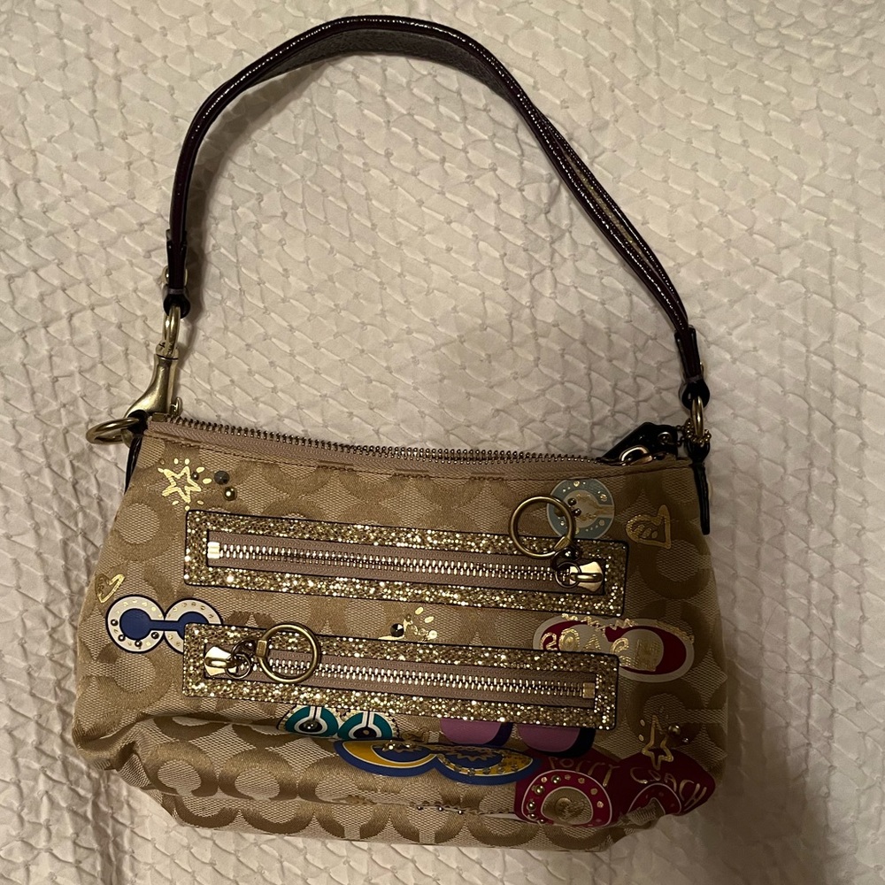 coach poppy printed y2k shoulder bag